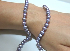 Lavender necklace with drop ear-rings set