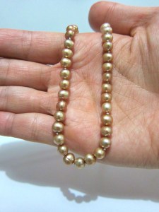 Champagne necklace w drop ear-rings