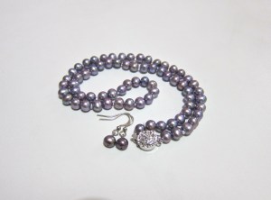 Lavender necklace with drop ear-rings set